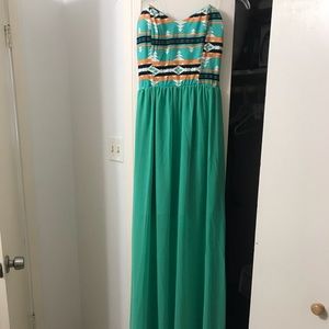 Mint green maxi dress